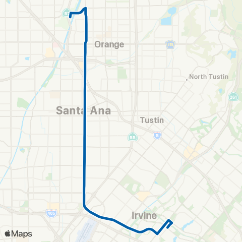 OCTA Anaheim - Irvine map