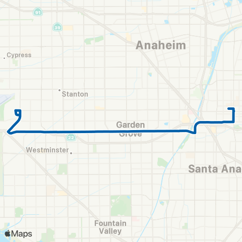 OCTA Garden Grove - Orange map
