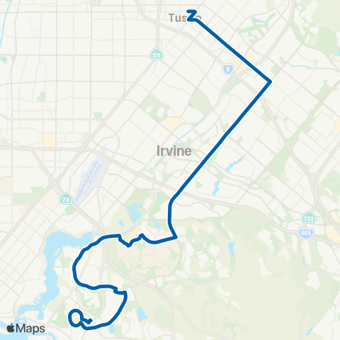 OCTA Tustin - Newport Beach map