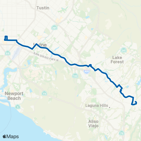 OCTA Costa Mesa - Mission Viejo map