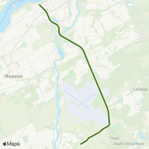 OC Transpo Bayview <> Limebank map