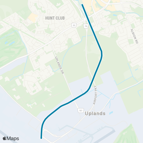 OC Transpo South Keys <> Airport map