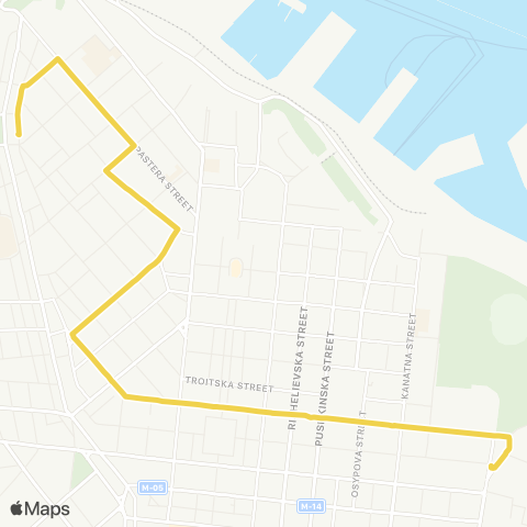 Odesa Bus 2 Парк ім. Тараса Шевченка - вул. Новосельського map