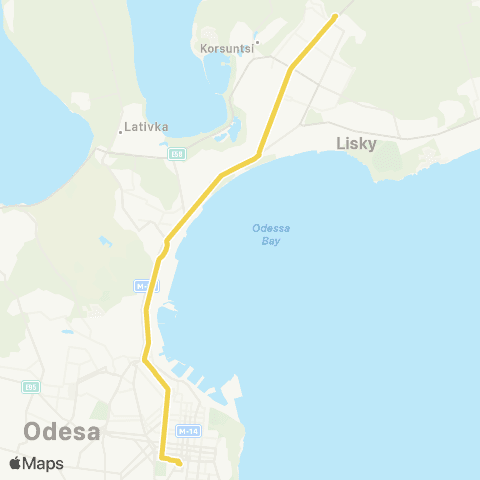 Odesa Bus 7-К Пл. Старосінна - Таврія В map