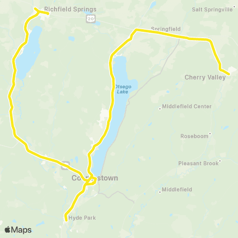 Otsego Express Richfield Springs - Cooperstown - Cherry Val map