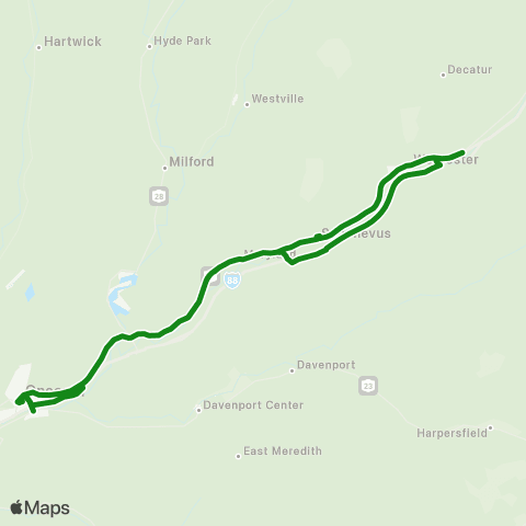 Otsego Express Oneonta - East Worcester map