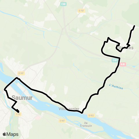 Ogalo Allonnes - Saumur map