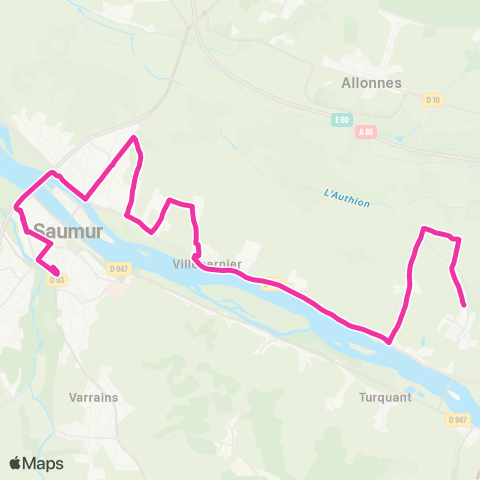 Ogalo Varennes sur Loire - Saumur map