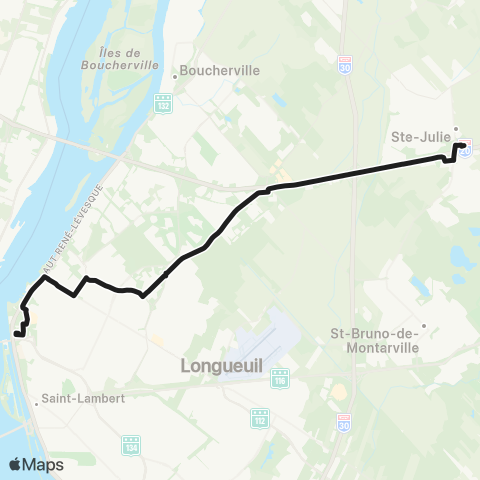 exo Sainte-Julie Express Longueuil - CFP - Cégep map