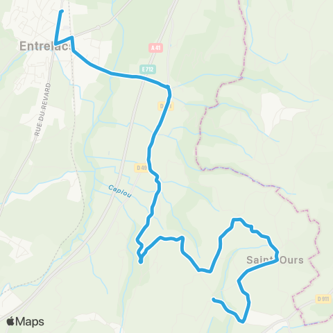 Ondéa - Lignes scolaires Remollard - Pôle d'échanges Entrelacs map