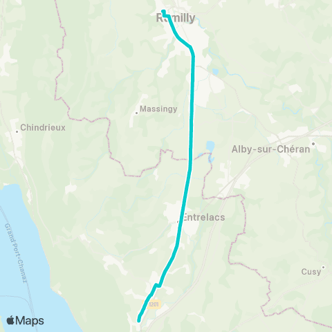 Ondéa - Lignes scolaires Savigny - Parking de l'Albanais map