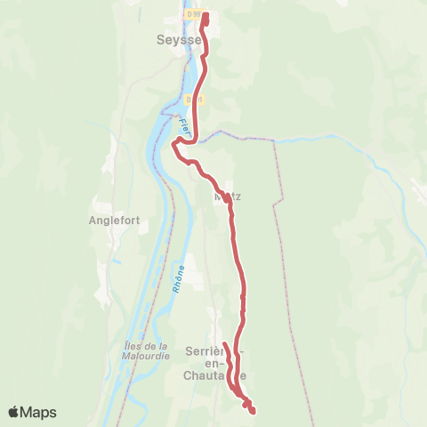 Ondéa - Lignes scolaires Le Dorly - Seyssel Collège map