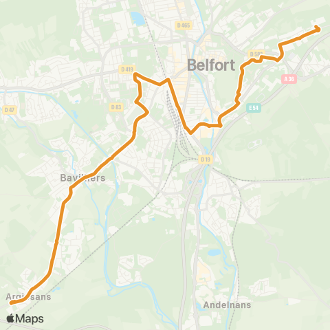 Optymo Justice - Bavilliers / Cravanche map