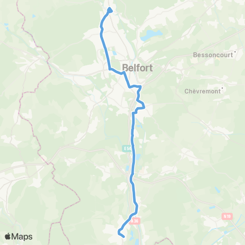 Optymo Valdoie - Gare TGV / Châtenois map