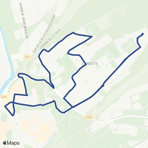 Optymo Belfort République - Quartier Miotte map