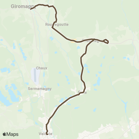 Optymo Giromagny - Valdoie (via Petitmagny) map