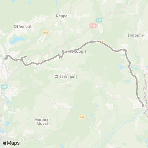 Optymo Montreux-Le-Château - Belfort map