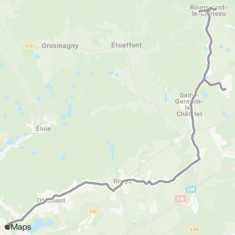 Optymo Scolaires Lycée Courbet - Ligne K map