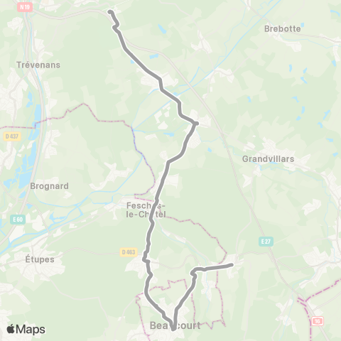 Optymo Scolaires Lycées Belfort - Ligne L map