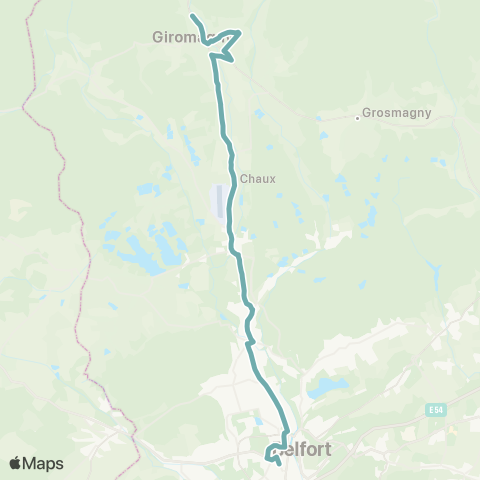 Optymo Giromagny - Belfort Gare map