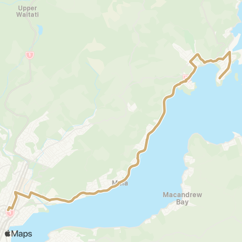 Orbus Dunedin City to Port Chalmers map