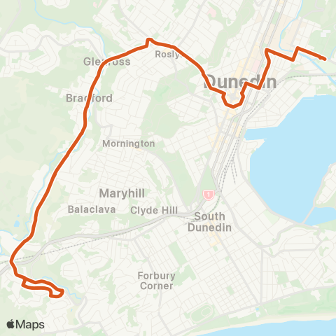 Orbus Dunedin Concord to Logan Park map