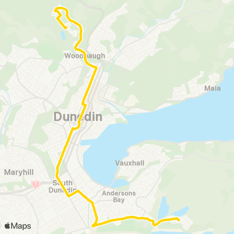 Orbus Dunedin Ocean Grove to Ross Creek map