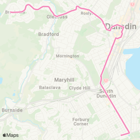Orbus Dunedin St Kilda to Brockville map