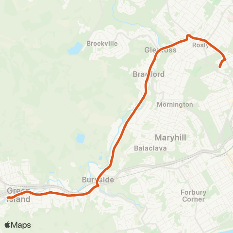 Orbus Dunedin Green Island to Otago Boys High School map