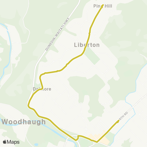 Orbus Dunedin Dunedin North Intermediate to Pine Hill map