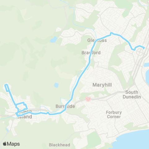 Orbus Dunedin Abbotsford Loop map