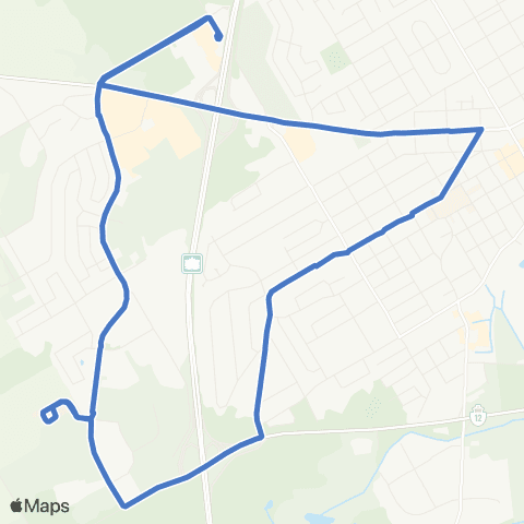 Orillia Transit West Ridge via Coldwater Road map