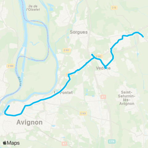 Orizo - Lignes scolaires Entraigues - Aubanel / Avignon map