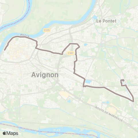 Orizo - Lignes scolaires Montfavet / St Jean - Aubanel / St Dominique map