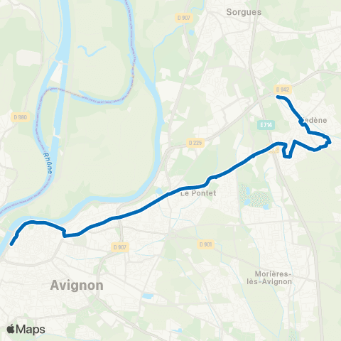 Orizo - Lignes scolaires Vedene - Aubanel / St Dominique map