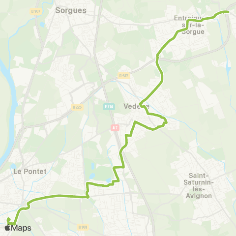 Orizo - Lignes scolaires Vedene - Lycée R. Char map
