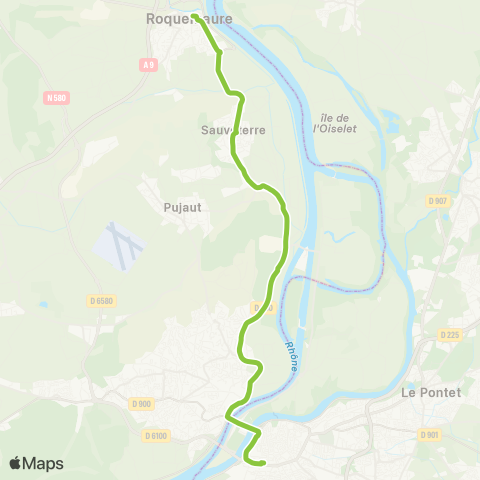 Orizo Roquemaure / Sauveterre - Avignon Poste map