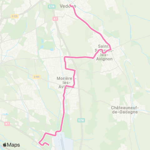 Orizo - Lignes scolaires Ved / St Sat / Morieres - Lycée Agricole / Agroparc map