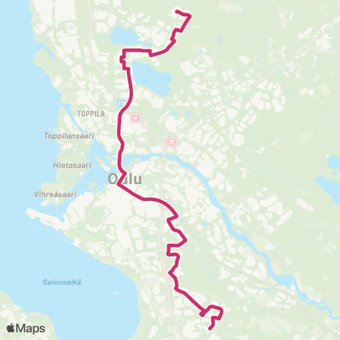 Oulun seudun liikenne Jylkynkangas - Metelinkangas map