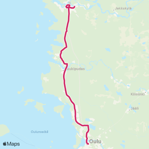 Oulun seudun liikenne Ii - Oulu map