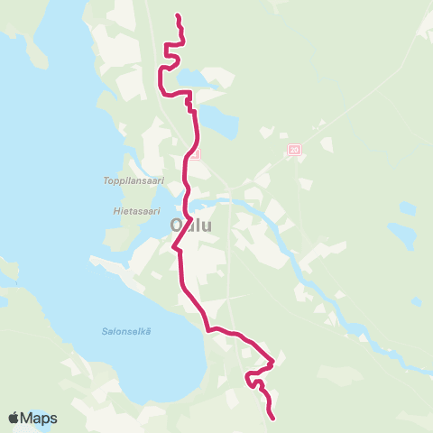 Oulun seudun liikenne Aaltokangas - Metsokangas map