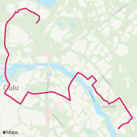 Oulun seudun liikenne Puolivälinkangas - Saarela map
