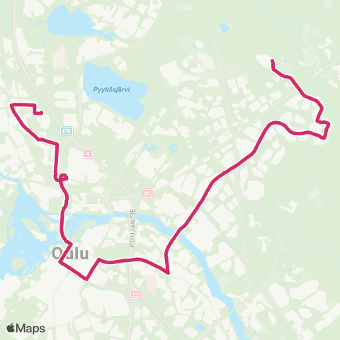 Oulun seudun liikenne Ruskonselkä - Koskela map