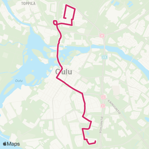 Oulun seudun liikenne Välivainio - Lintula map