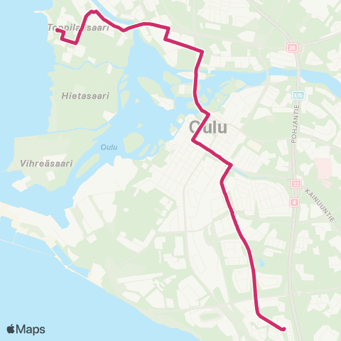 Oulun seudun liikenne Nallikari - Mäntylä map