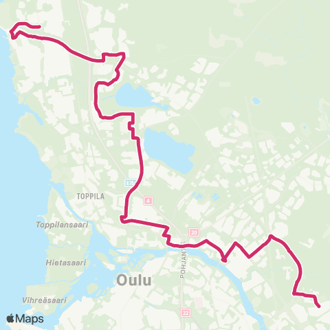 Oulun seudun liikenne Pateniemenranta - Vaskikangas map