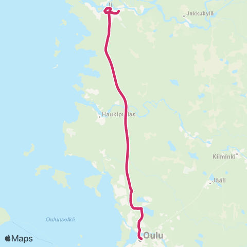 Oulun seudun liikenne Ii - Linnanmaa - Oulu map
