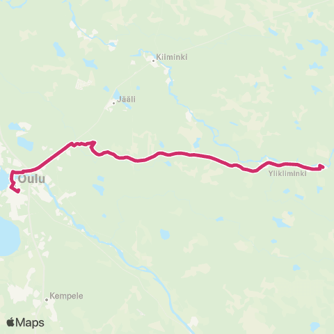 Oulun seudun liikenne Ylikiiminki - Oulu map