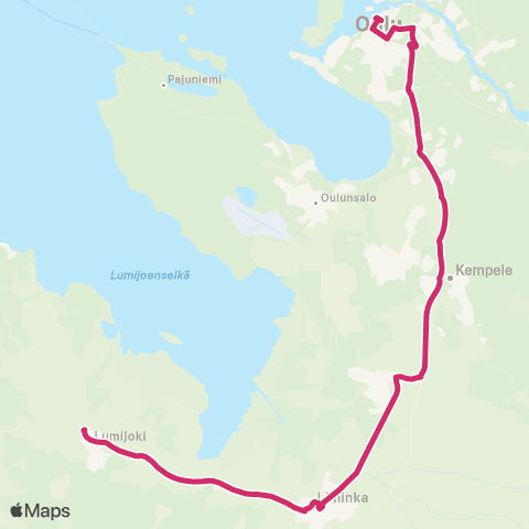 Oulun seudun liikenne Keskusta - Lumijoki map