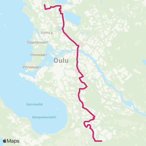 Oulun seudun liikenne Teknologiakylä - Metsokangas map